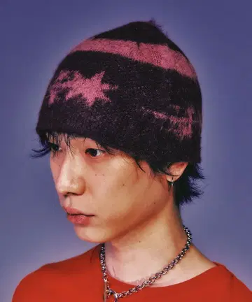 NICE GHOST CLUB 로고 모헤어 비니_핑크