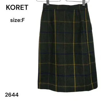 KORET 코렛 스커트 무릎 기장 체크 FREE 레나운 안감 있음