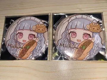 아이돌랜드 프리파라 데이지 빵집 미치루 캔뱃지 3개 세트+코스터