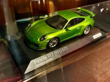 극미품 미니챔프 1/43 포르쉐 911 (991) GT3 바이퍼 그린