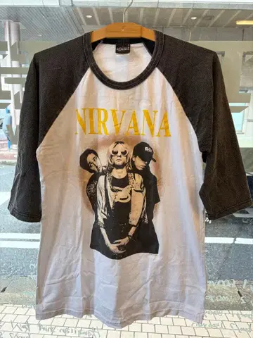 닐바나 NIRVANA 7부 소매 티셔츠 L 밴드 티셔츠 락 티