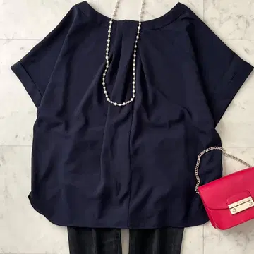 새상품급 언타이틀 이지케어 리락미스트 2WAY 블라우스 44 빅 사이즈