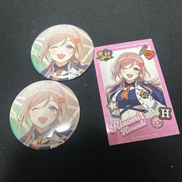 하츠보시 음악제 히메사키 리나미 캔뱃지 2개 폴라로이드풍 카드 1장