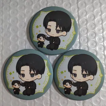 진격의 거인 리바이 캔뱃지 3개 미니 캐릭터 블랙 코디