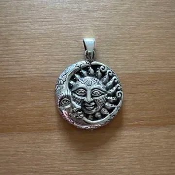 실버 925 달과 태양 마야 문명 펜던트 탑