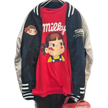 Milky 페코짱 캐릭터 스카잔 티셔츠 세트 M