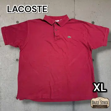 [ LACOSTE ] 피케 셔츠 원 포인트 로고 자수 레드 XL 상당