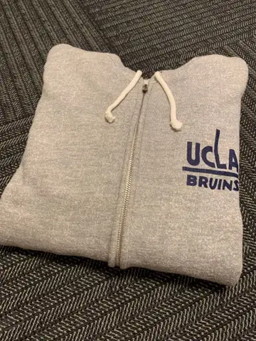 70s 복각 UCLA BRUINS 멜란지 풀 집업 맨투맨 후드티 L