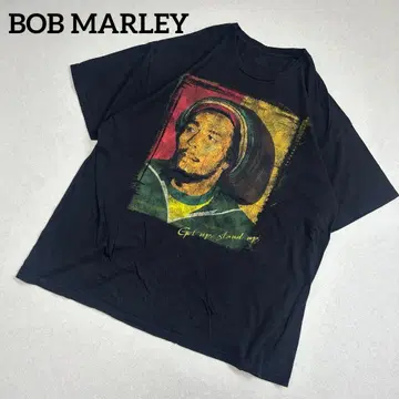 BOB MARLEY 프린트 T셔츠 2XL 블랙
