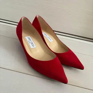 JIMMY CHOO 레드 스웨이드 하이힐 펌프스 36 23.0