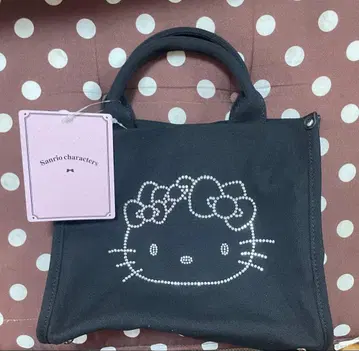 일광화상 키티 시마무라 큐빅 장식 숄더백 블랙