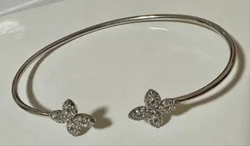 실버 s925 뱅글 꽃 네잎 클로버