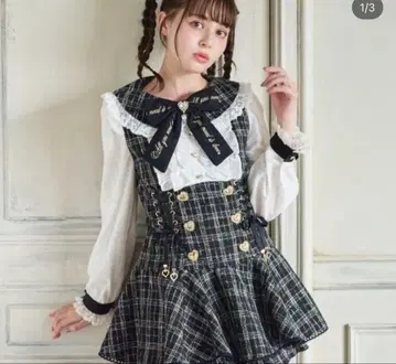 lizlisa 체크 무늬 리본 포함 A라인 드레스