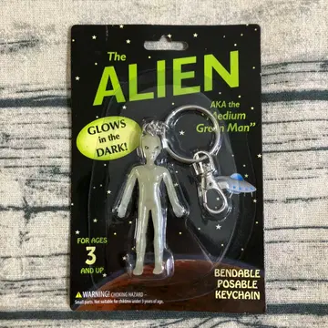 야광 우주인 벤더블 피규어 키링 에이리언 미개봉 당시물