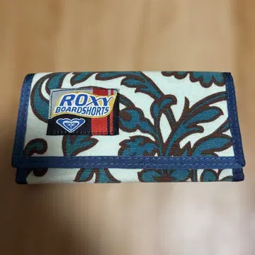 미사용 ROXY 벨크로 테이프 장지갑 동전 지갑 카드 블루 그린