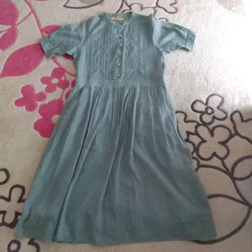 휴먼 우먼 청록색 반팔 셔츠 원피스