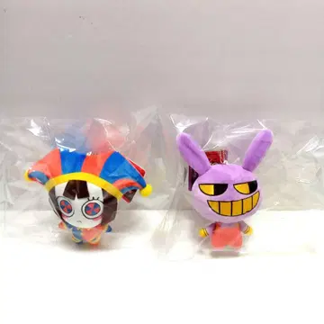 어메이징 디지털 서커스 마스코트 봉제 인형 폼니 잭스 2점