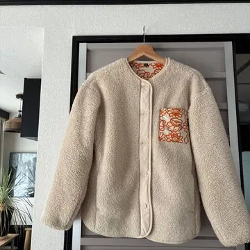 마리메꼬 x 유니클로 콜라보 아이보리 플리스 자켓 160