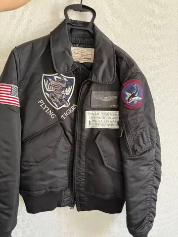 AVIREX 플라이트 자켓 MA-1 블랙 와펜 포함 M 사이즈