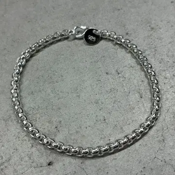 빈티지 실버 925 심플 체인 팔찌 은 로프