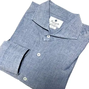 Giannetto 샴브레이 셔츠 43 XL 긴팔 셔츠