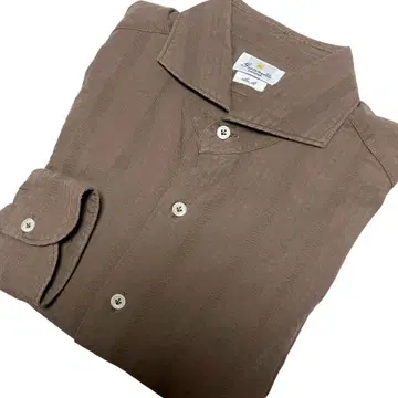 지아네토 긴팔 셔츠 17 43 브라운 시어서커 Giannetto