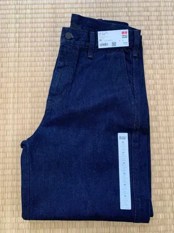 유니클로 UNIQLO 와이드 테이퍼드 청바지 XS 68 Blue