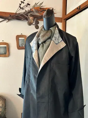 빈티지 원단 사용 봄 코트 스톨 포함 오리지널 새상품