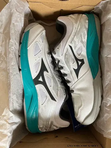 테니스 Mizuno 스니커즈 24.5cm 화이트/터콰이즈