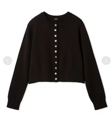 미라 오웬 쉘 단추 디자인 크롭 니트 가디건