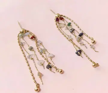 프렌치 트렌드 컬러풀 지르코니아 롱 귀걸이