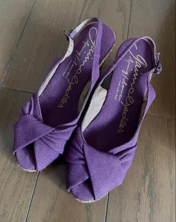 가이모 에스파드리유 샌들 웨지솔 퍼플 보라색 37 23.5cm