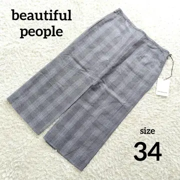 택 포함 뷰티풀피플 타이트 스커트 체크 슬릿 린넨