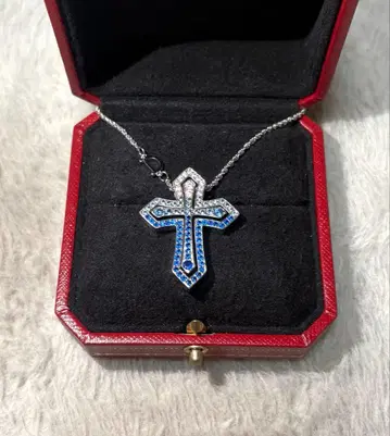 크로스 실버 목걸이 벨 에포크 펜던트 십자가 CZ 다이아몬드