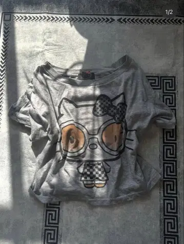 키티 그레이 오버 사이즈 티셔츠