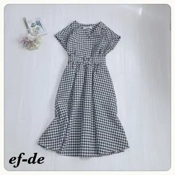 [ 새상품급 ] 에프데 깅엄 체크 벨트 플레어 원피스 7