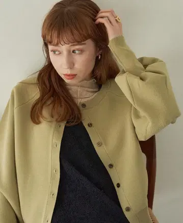 hinari 하이 게이지 니트 가디건 라이트 그린 FREE 사이즈