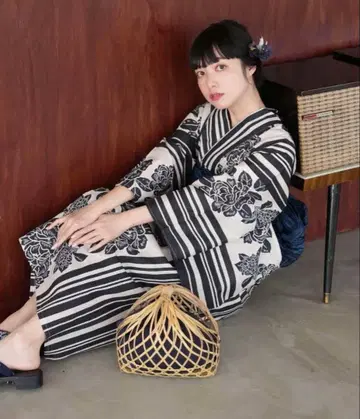 미사용 새상품 utatane 니코앤티크 유카타 & 오비 세트