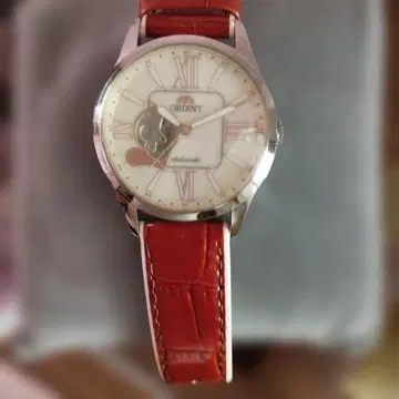 ORIENT 자동 와인딩 손목시계 여성용 화이트/레드