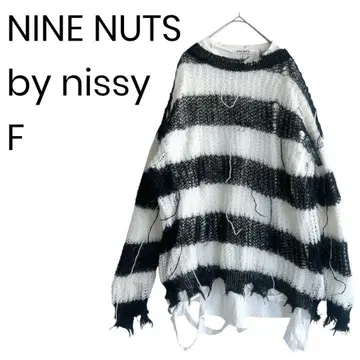 레이어드 세트 보더 K-스타일 데미지 니트 데미지 가공 1864