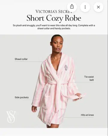 빅토리아 시크릿 숏 코지 로브 XS