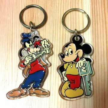 디즈니 미키마우스 구피 키링 레트로