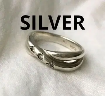 빈티지 트위스트 실버 반지 SILVER 지르코니아 꼬임