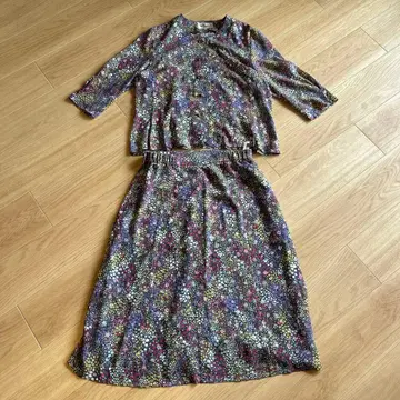 레트로 셋업 꽃무늬 블라우스 스커트 13호 컬러풀 빈티지풍