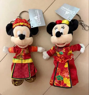 홍콩 디즈니랜드 미키&미니 차이나복 키링