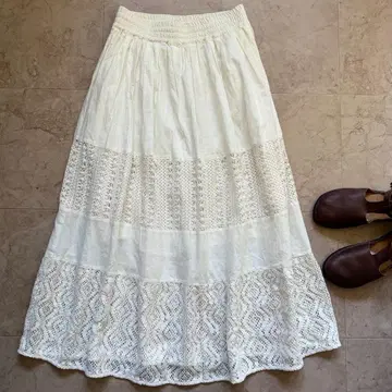 저널 스탠다드 레리움 코튼 개더 레이스 스커트 화이트 FREE