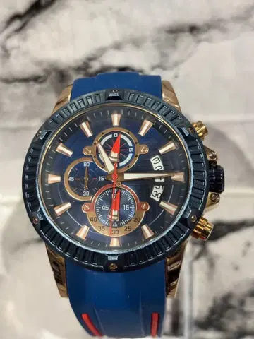 MINI FOCUS MF0244G 크로노그래프 데이트 쿼츠 블루