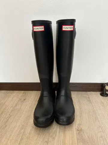 HUNTER 블랙 롱 레인부츠