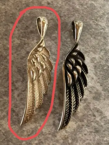 실버 925 페더 깃털 펜던트 탑 ( 화이트 )