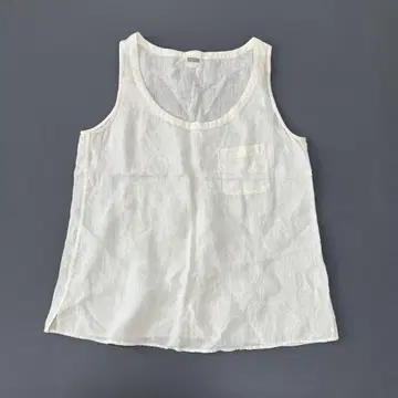 마가렛호웰 린넨 100% 슬리브리스 블라우스 화이트 린넨 일본제